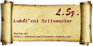 Lukácsi Szilveszter névjegykártya